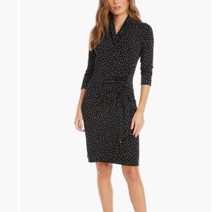 Karen Kane Black and White Polka Dot Long Sleeve Dress